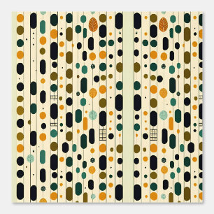 Abstract geometrisch patroon van bomen en cirkels behang