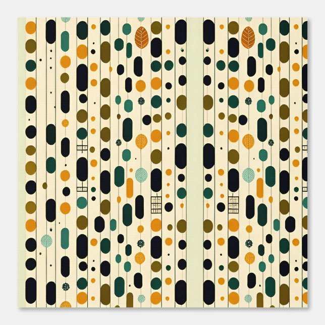 Abstract geometrisch patroon van bomen en cirkels behang (Voorkant)
