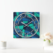 Abstract geometrisch patroon vierkante klok (Huis)