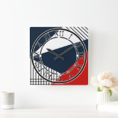 Abstract geometrisch patroon vierkante klok (Huis)