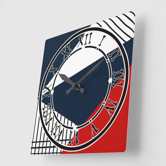 Abstract geometrisch patroon vierkante klok (Hoek)