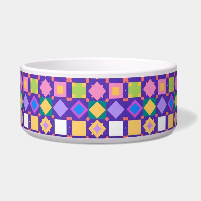 Abstract geometrisch patroon voerbakje (Voorkant)