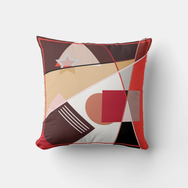Abstract geometrisch patroon, zijden sjaal desi kussen (Voorkant)
