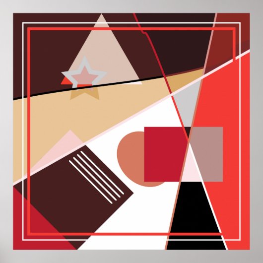 Abstract geometrisch patroon, zijden sjaal desi poster (Voorkant)