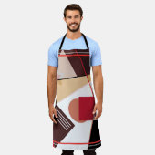 Abstract geometrisch patroon, zijden sjaal desi schort (Gedragen)