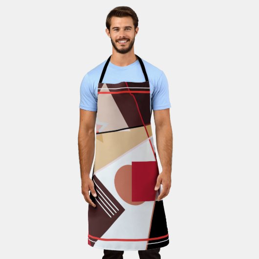 Abstract geometrisch patroon, zijden sjaal desi schort (Gedragen)