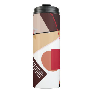 Abstract geometrisch patroon, zijden sjaal desi thermosbeker