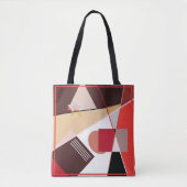 Abstract geometrisch patroon, zijden sjaal desi tote bag (Voorkant)