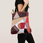 Abstract geometrisch patroon, zijden sjaal desi tote bag (Dichtbij)