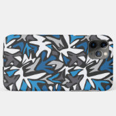abstract, geometrisch, patroon-, zwart- en blauwe  Case-Mate iPhone case (Achterkant (horizontaal))