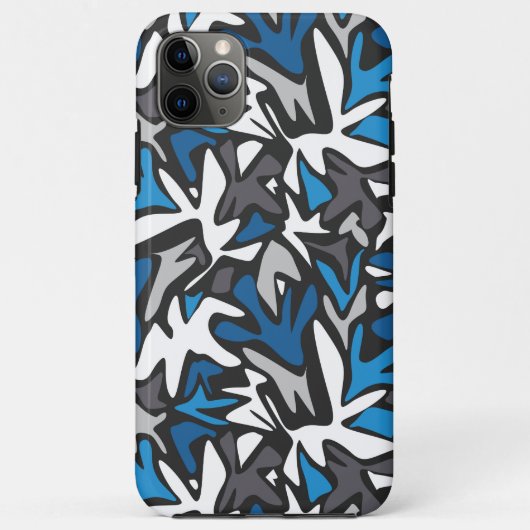 abstract, geometrisch, patroon-, zwart- en blauwe  Case-Mate iPhone case (Achterkant)