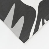 abstract, geometrisch, patroon-, zwart- en blauwe  fleece deken (Hoek)