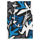 abstract, geometrisch, patroon-, zwart- en blauwe  medium cadeauzakje (Achterkant)