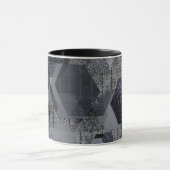 Abstract geometrisch patroon, zwart en grijs. mok (Midden)