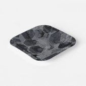 Abstract geometrisch patroon, zwart en grijs. papieren bordje (Gebogen)