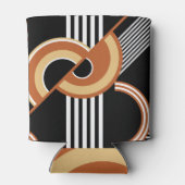 Abstract geometrisch patroon, zwart illustra blikjeskoeler (Achterkant)