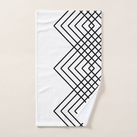 Abstract geometrisch patroon - zwart-wit. bad handdoek (Handdoek)