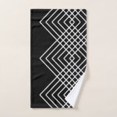 Abstract geometrisch patroon - zwart-wit. bad handdoek (Handdoek)
