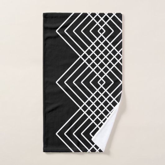 Abstract geometrisch patroon - zwart-wit. bad handdoek (Handdoek)