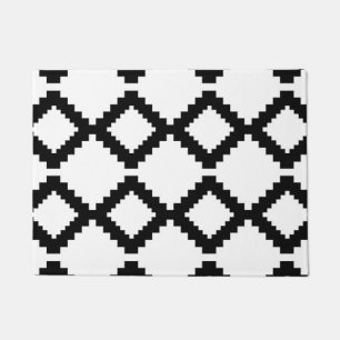 Abstract geometrisch patroon - zwart-wit. deurmat