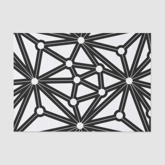 Abstract geometrisch patroon - zwart-wit. tissuepapier (Voorkant)