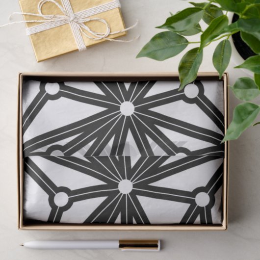 Abstract geometrisch patroon - zwart-wit. tissuepapier (Geschenk)