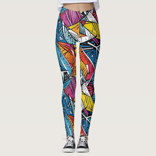 Abstract geometrisch patroonontwerp 21 - Leggings (Voorkant)