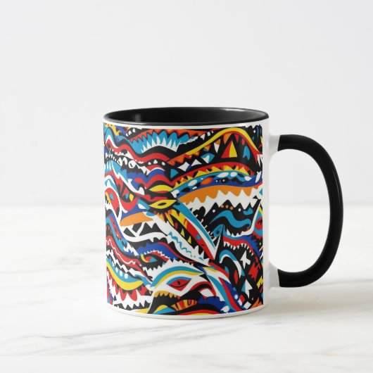 Abstract geometrisch patroonontwerp 36 - Koffie Mo Mok (Rechts)