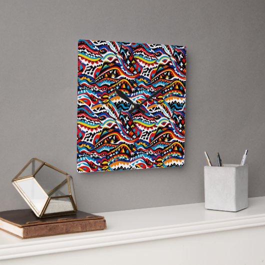 Abstract geometrisch patroonontwerp 36 - Wandklok (Kantoor)