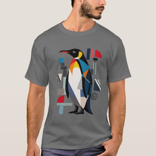 Abstract geometrisch pinguïn ontwerp t-shirt (Voorkant)