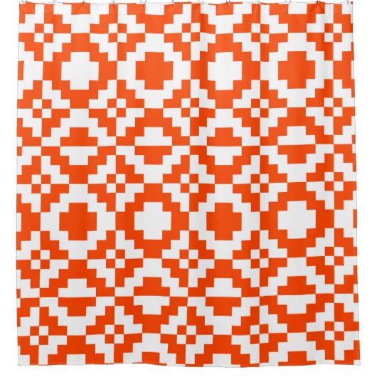 Abstract geometrisch pixelated naadloos patroon. M Douchegordijn (Voorkant)