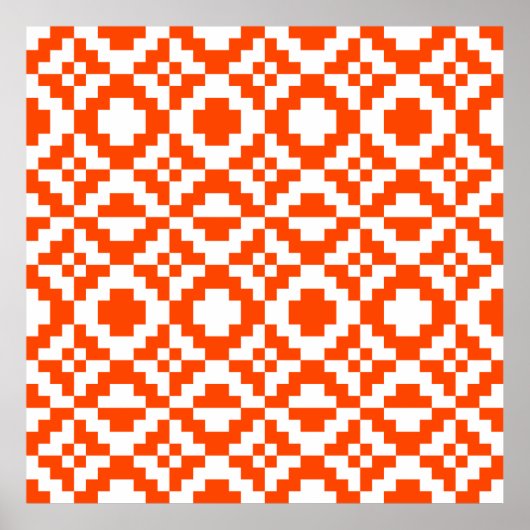 Abstract geometrisch pixelated naadloos patroon. M Poster (Voorkant)