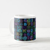 Abstract geometrisch Plant rasterontwerp Koffiemok (Voorkant links)