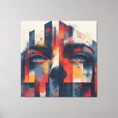 Abstract geometrisch portret canvas afdruk (Voorkant)
