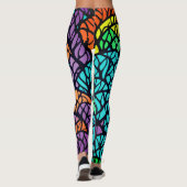 Abstract geometrisch regenboog Glas in lood Leggings (Achterkant)
