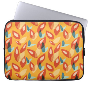 Abstract geometrisch retro patroon in geel Sinaasa Laptop Sleeve