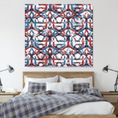 Abstract geometrisch: rood blauw canvas afdruk (Insitu (Slaapkamer))