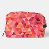 Abstract geometrisch rood Sinaasappel roze monogra Toilettasje (Achterkant)