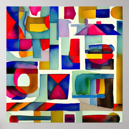 Abstract Geometrisch Schilderen 1:1 Poster (Voorkant)