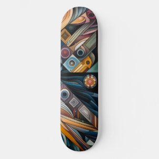 Abstract geometrisch skateboard: vet, kleurrijk persoonlijk skateboard