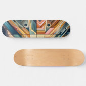 Abstract geometrisch skateboard: vet, kleurrijk persoonlijk skateboard (Horizontaal)
