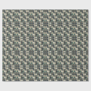 Abstract Geometrisch Teal & Goud Modern Patroon Cadeaupapier