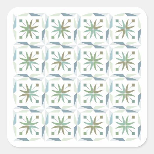 Abstract Geometrisch Tegelpatroon Ontwerp Sticker (Voorkant)