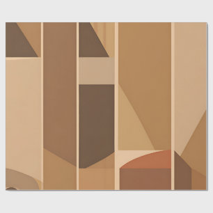 Abstract Geometrisch Terracotta Midcentury Modern Cadeaupapier