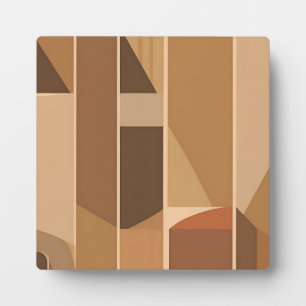 Abstract Geometrisch Terracotta Midcentury Modern Fotoplaat