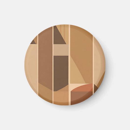 Abstract Geometrisch Terracotta Midcentury Modern Magneet (Voorkant)