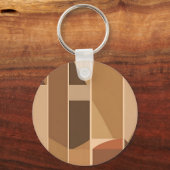 Abstract Geometrisch Terracotta Midcentury Modern Sleutelhanger (Achterkant)