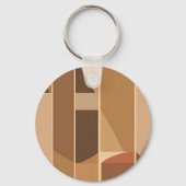 Abstract Geometrisch Terracotta Midcentury Modern Sleutelhanger (Achterkant)