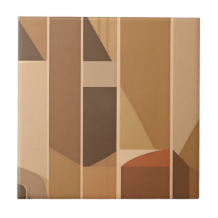 Abstract Geometrisch Terracotta Midcentury Modern Tegeltje