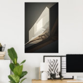 Abstract geometrisch tunnellichtontwerp poster (Thuiskantoor)